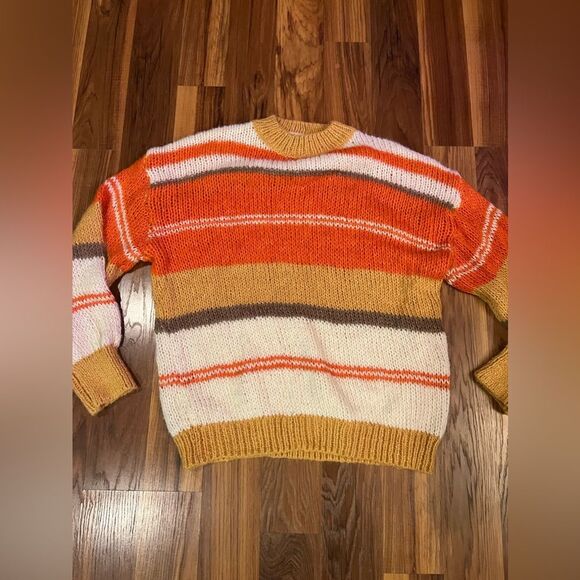 Orange Multi Striped Sweater over sized - Picture 3 of 5